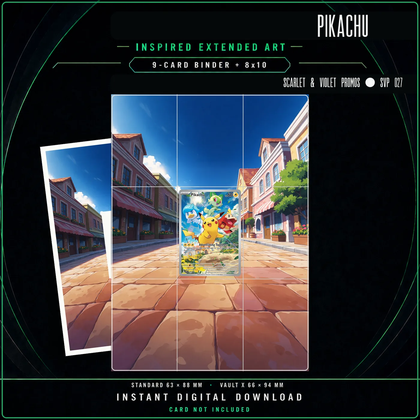 Pikachu extended binder artwork mockup