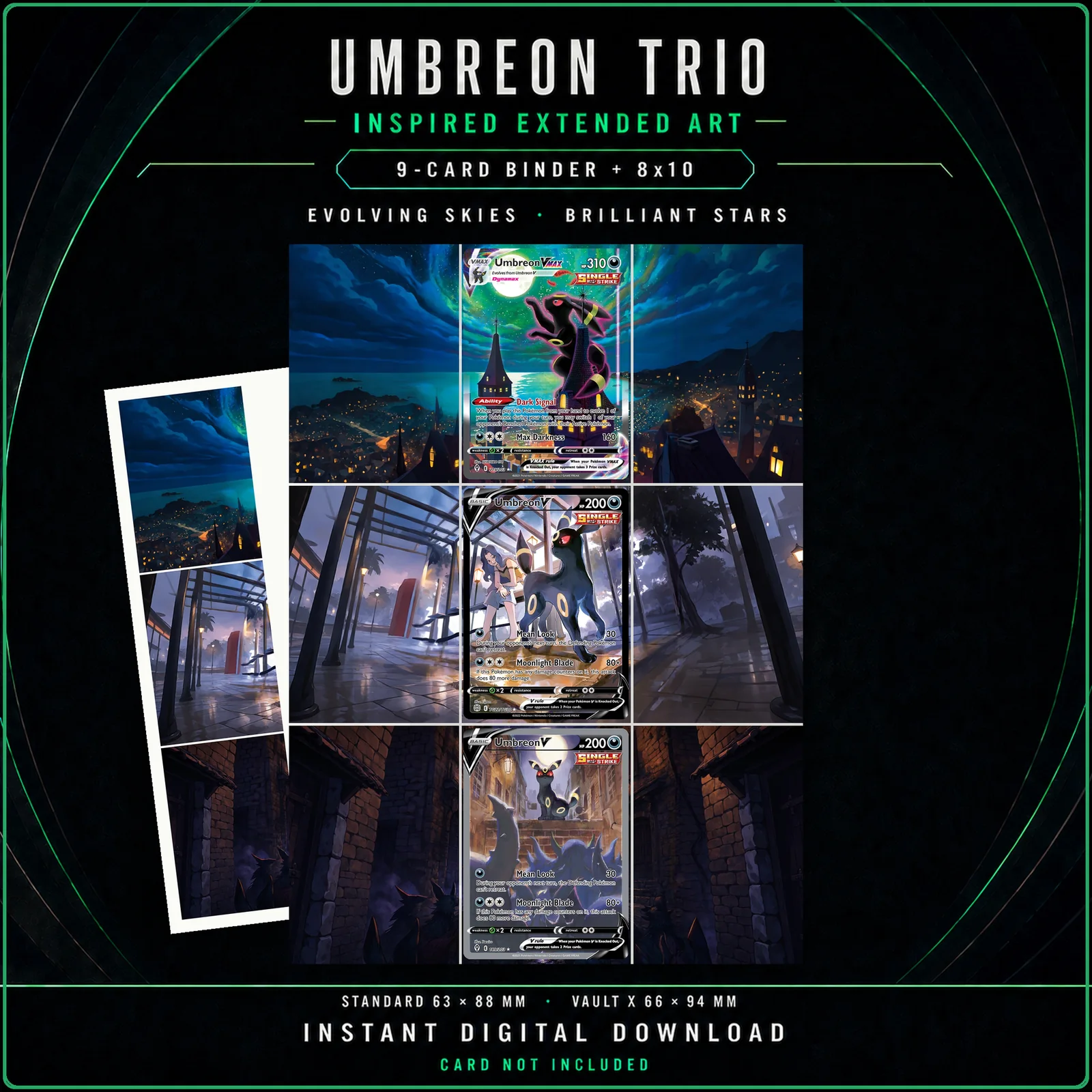 Umbreon Trio 215/203, TG22/TG30 & 189/203 - 9-Pocket Binder Art