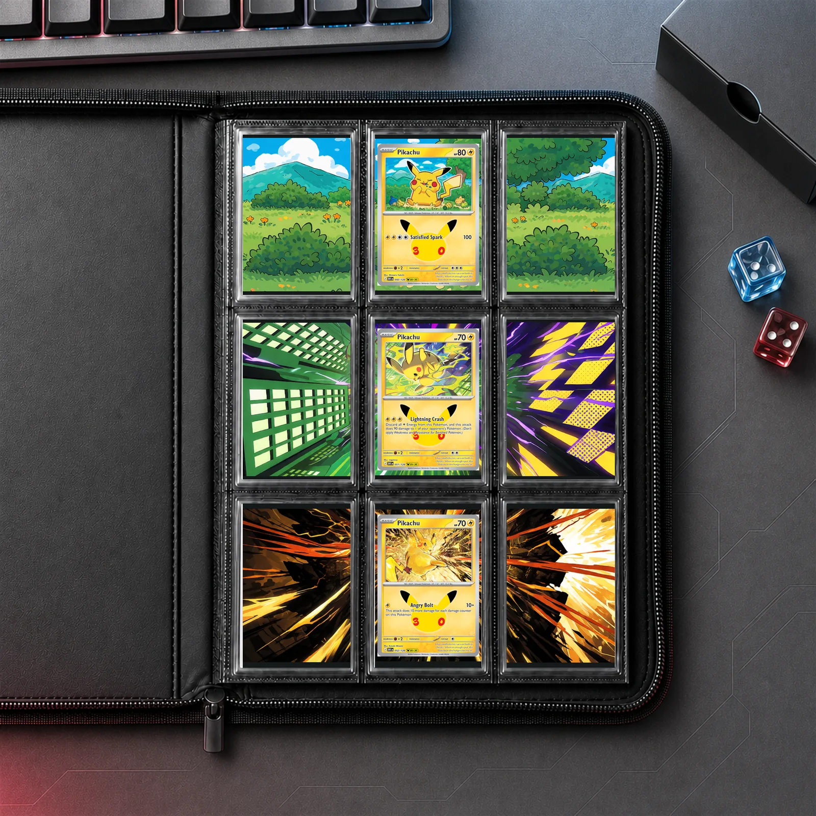 Pikachu 050 051 052 30th Celebration - 9-Pocket Binder Art + Full Artwork