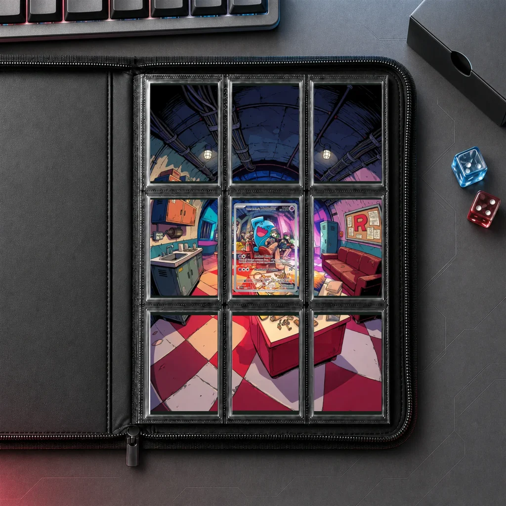 Team Rocket's Wobbuffet 203 SVP Promo - 9-Pocket Binder Art + Full Artwork